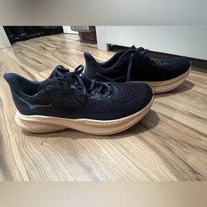 Hoka Men's Dark Blue and Beige Athletic Shoes